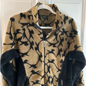 Kerrits Women Medium Horse Black and Tan Zip up Jacket